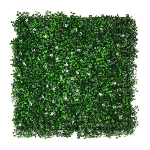 Artificial Flowering Buxus Hedge Vertical Green Wall