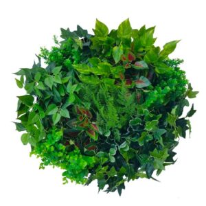 Artificial Green Wall Disc Art Mixed Fern & Ivy